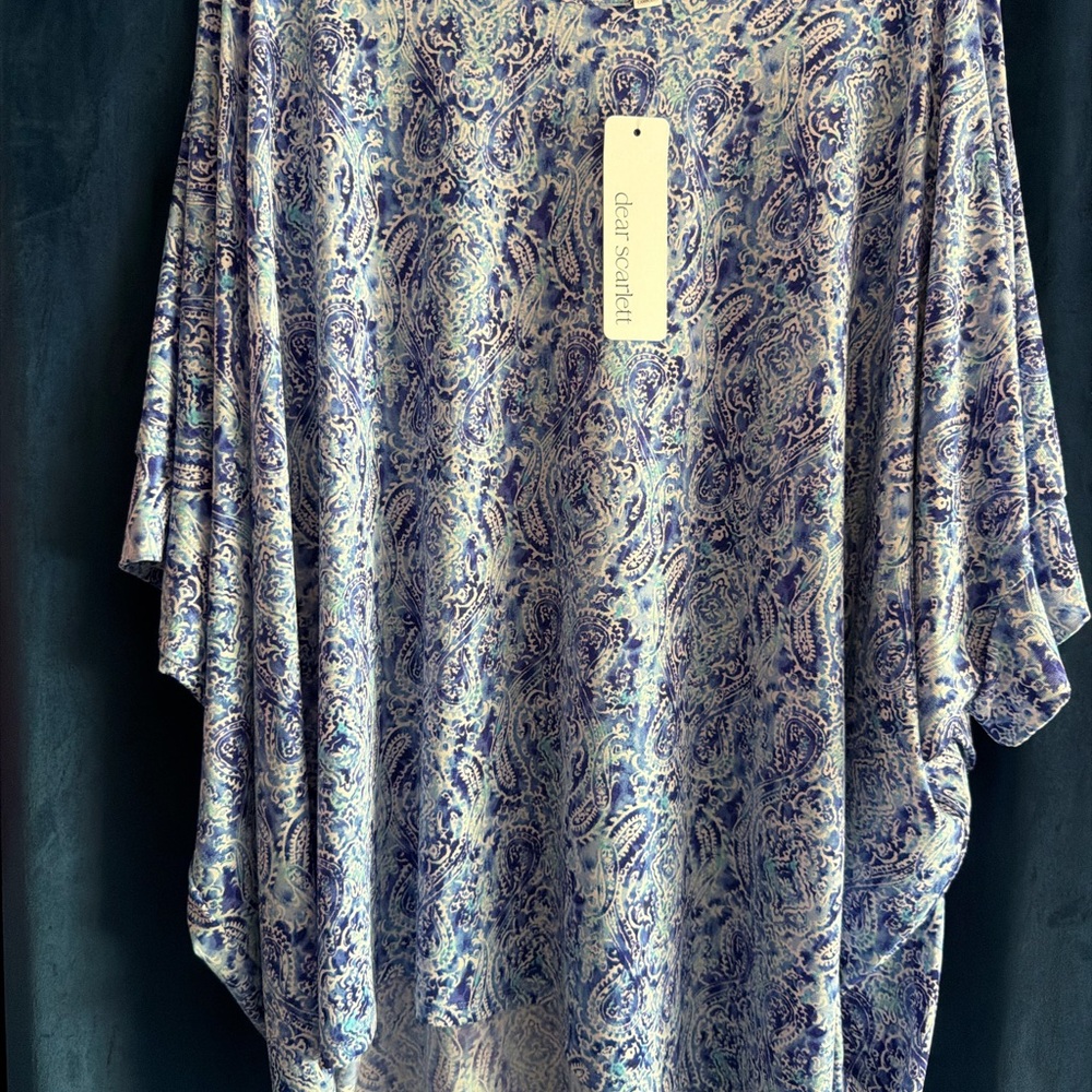 dear scarlett Women's Paisley Print Blue Blouse